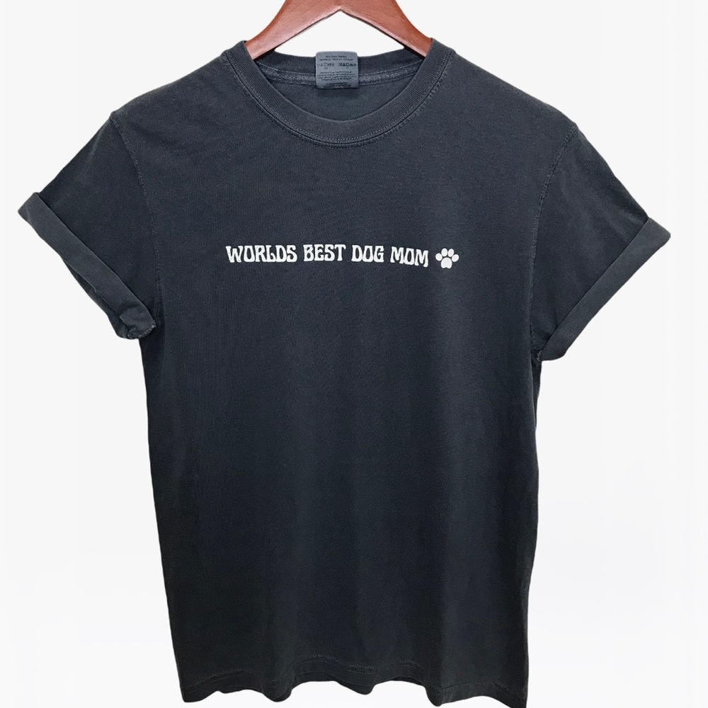 WORLDS BEST DOG MOM Unisex Adult 100% Cotton Crewneck T-Shirts - Various